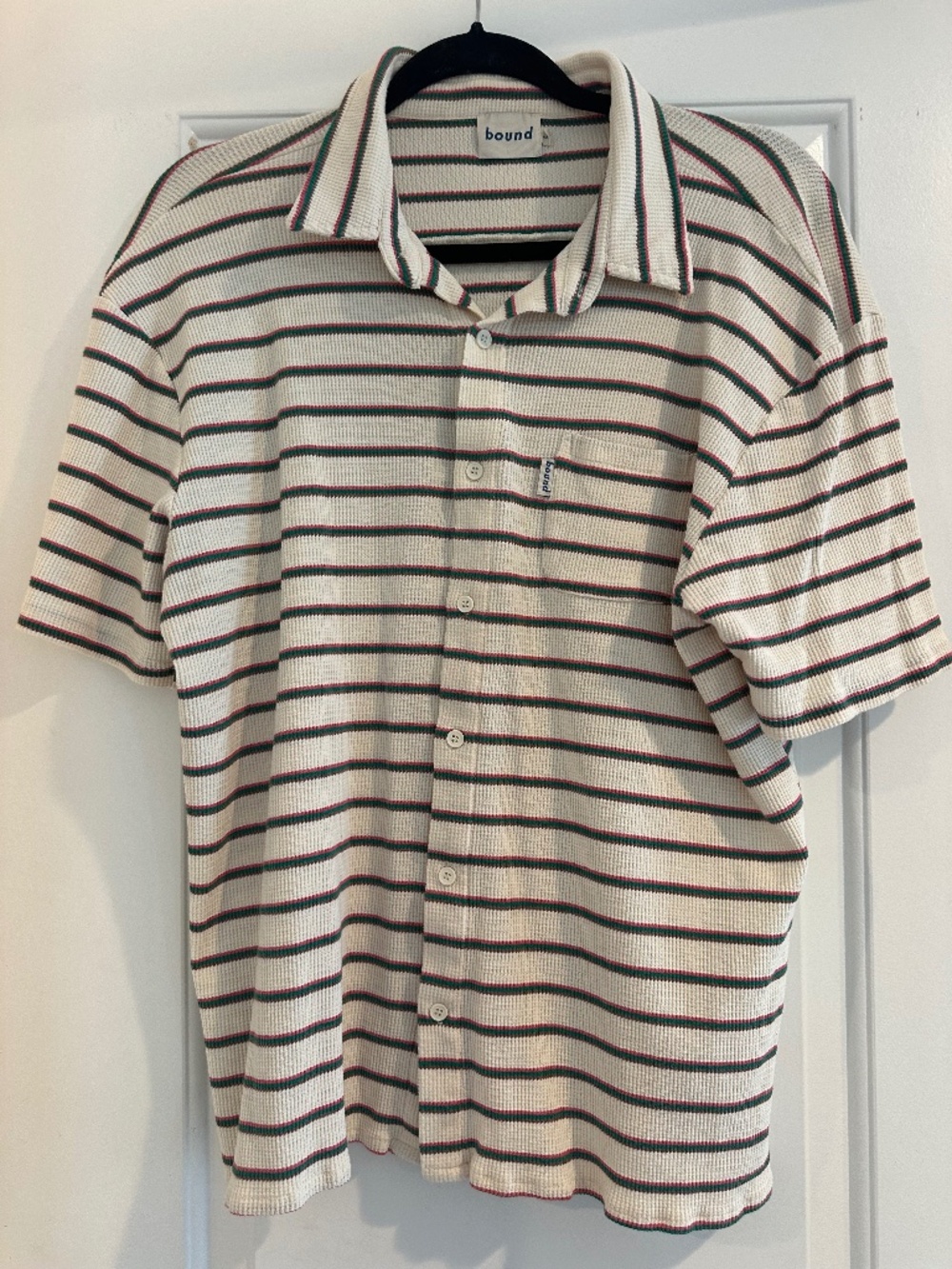 Bound striped shirt